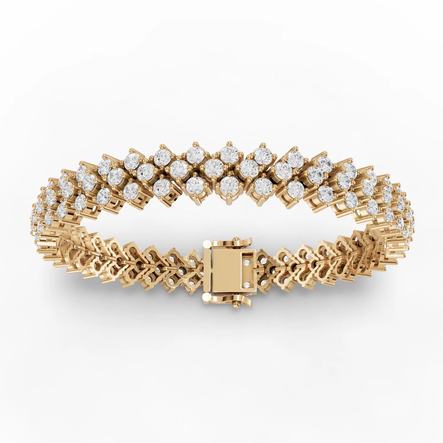 Round Cluster Moissanite Diamond Tennis Bracelet