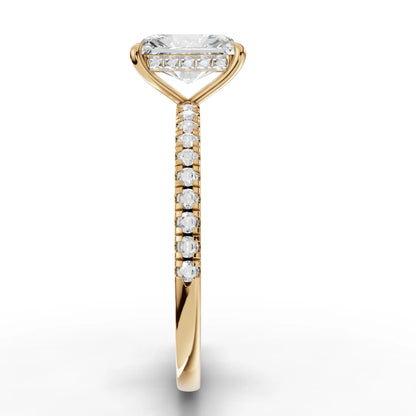 1 Carat Center Radiant Cut Moissanite Diamond Engagement Ring