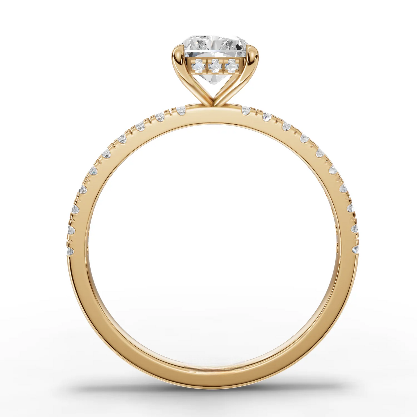 1 Carat Center Radiant Cut Moissanite Diamond Engagement Ring