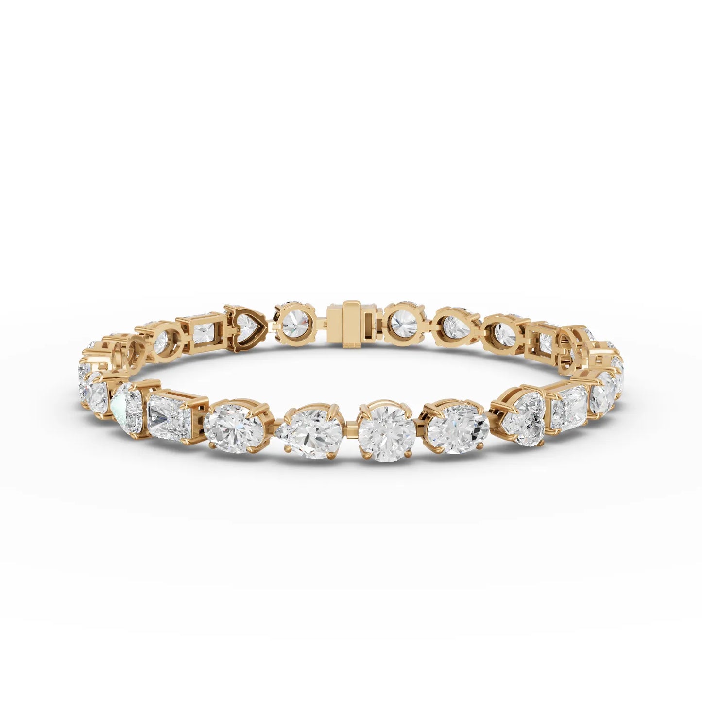 Multi Shape Moissanite Diamond Tennis Bracelet