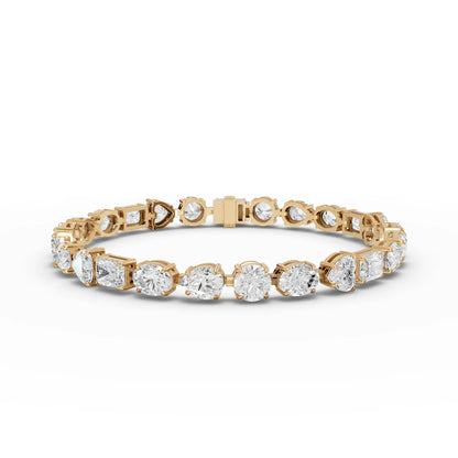 Multi Shape Moissanite Diamond Tennis Bracelet