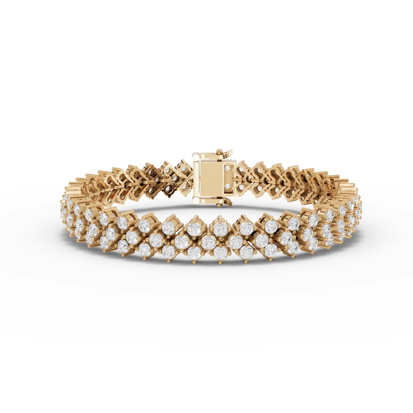 Round Cluster Moissanite Diamond Tennis Bracelet