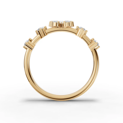 Pear Moissanite Diamond Premium Floral Ring