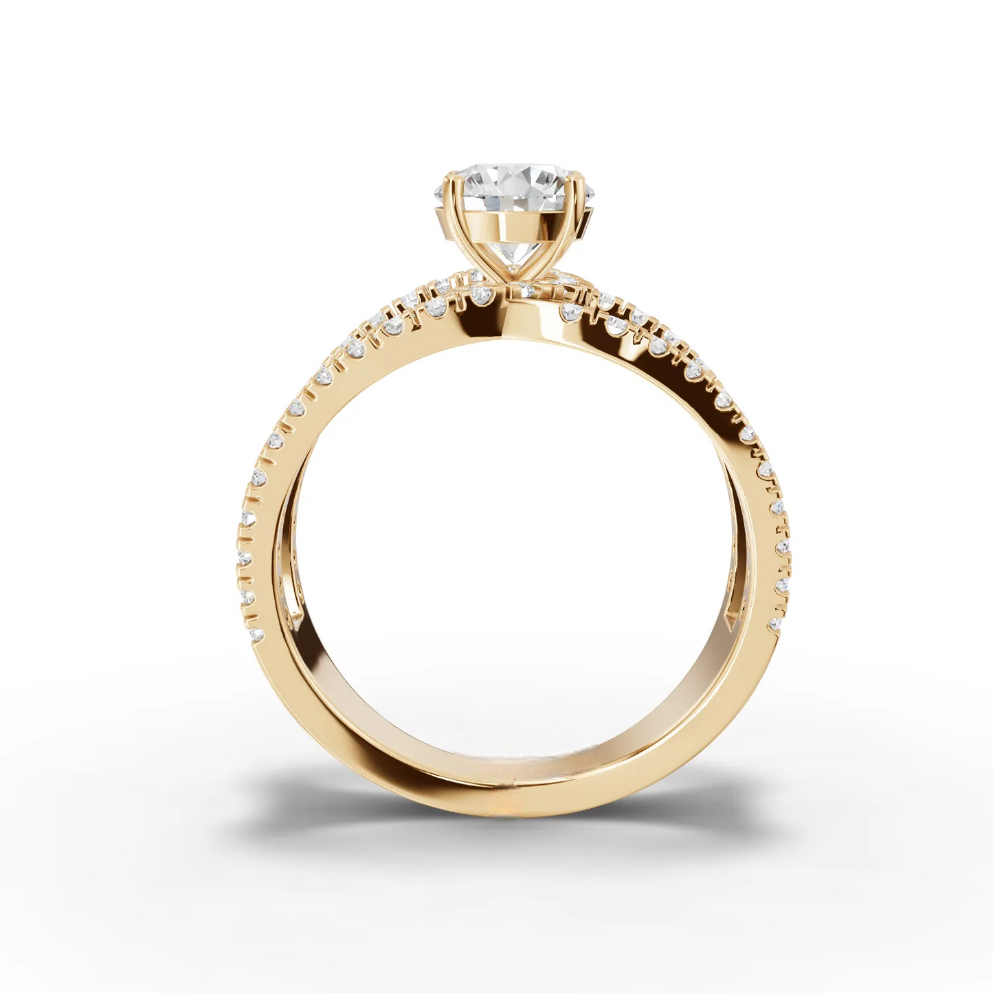 1 Carat Center Round Cut Moissanite Diamond Engagement Ring