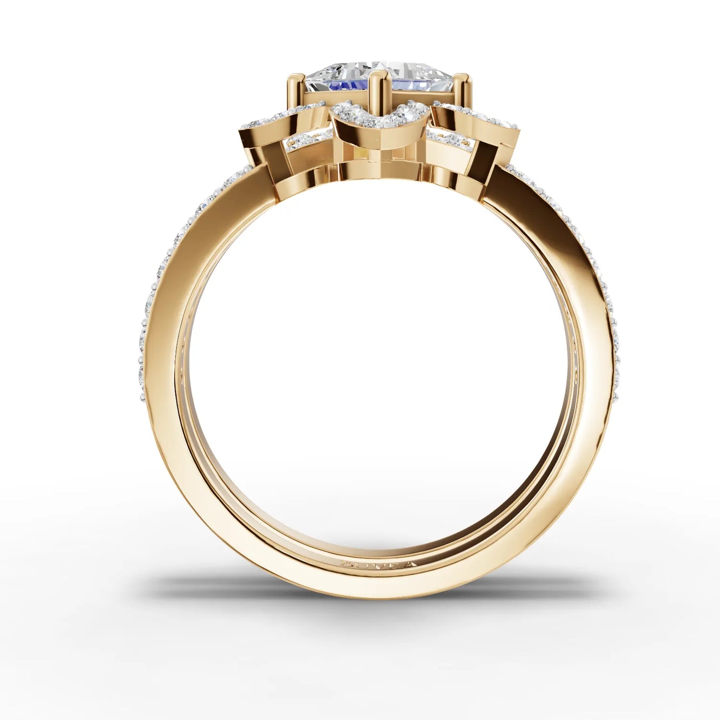 0.75 Carat Center Princess Cut Moissanite Diamond Engagement Ring