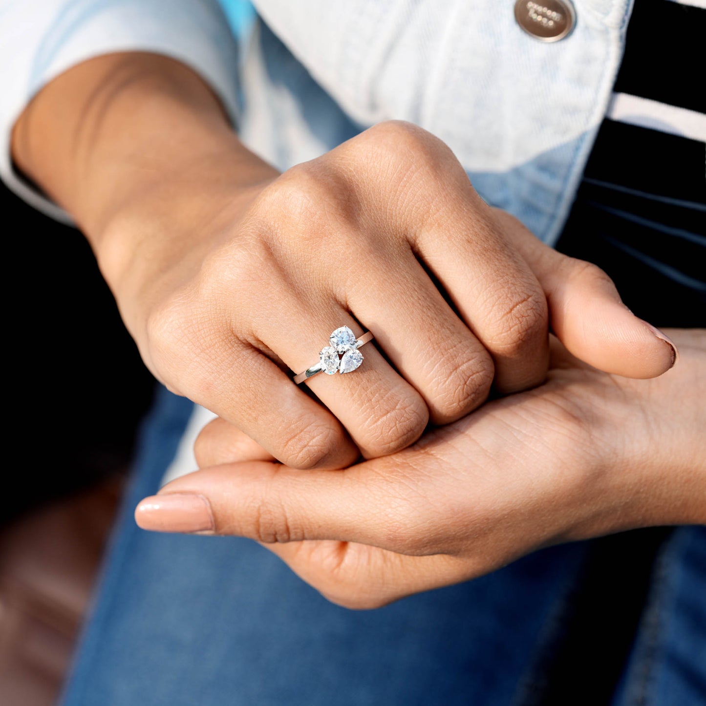 1.5 Carat Oval, Pear, Cushion Square Cut Moissanite Diamond Engagement Ring