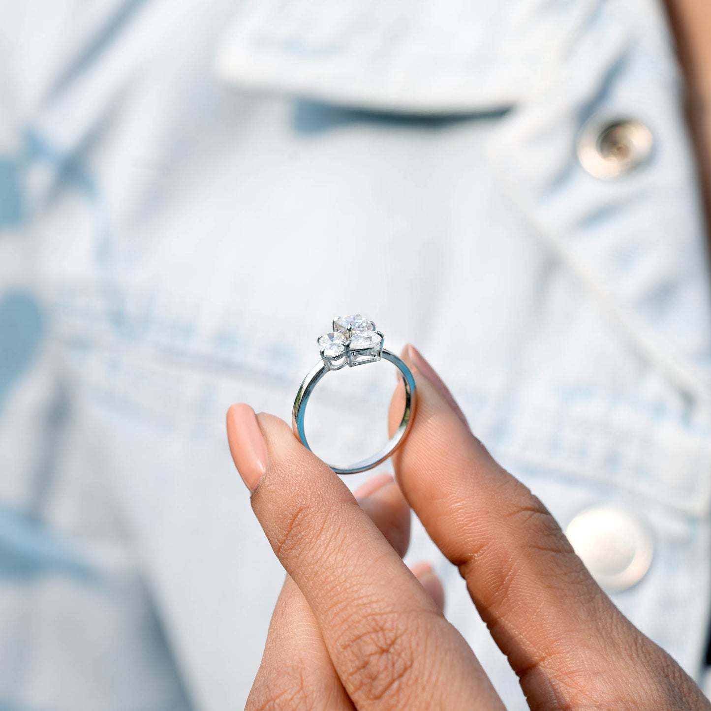 1.5 Carat Oval, Pear, Cushion Square Cut Moissanite Diamond Engagement Ring