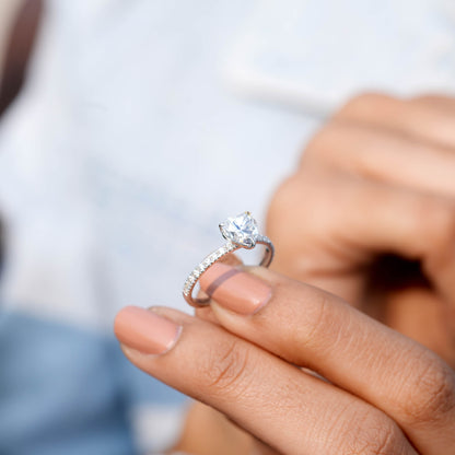 2.5 Carat Center Heart Cut Moissanite Diamond Engagement Ring