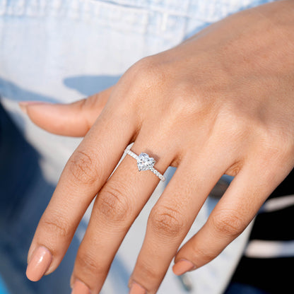 2.5 Carat Center Heart Cut Moissanite Diamond Engagement Ring
