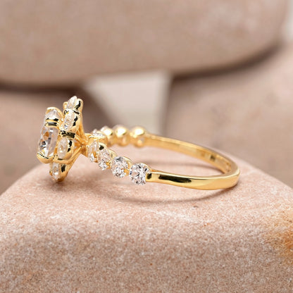 1.5 Carat Center Round Cut Moissanite Diamond Engagement Ring