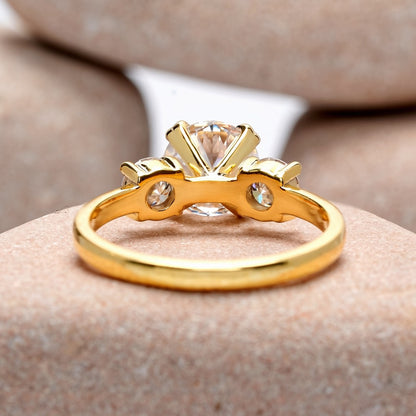 1.5 Carat Center Round Cut Moissanite Diamond Engagement Ring