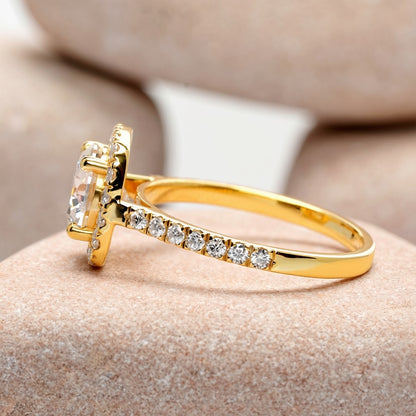 1.5 Carat Center Round Cut Moissanite Diamond Engagement Ring