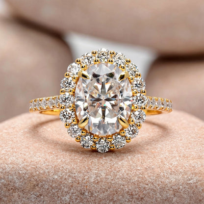 2.5 Carat Center Oval Cut Moissanite Diamond Engagement Ring