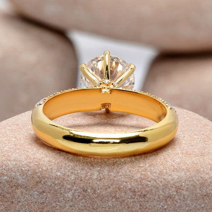 2 Carat Center Round Cut Moissanite Diamond Engagement Ring