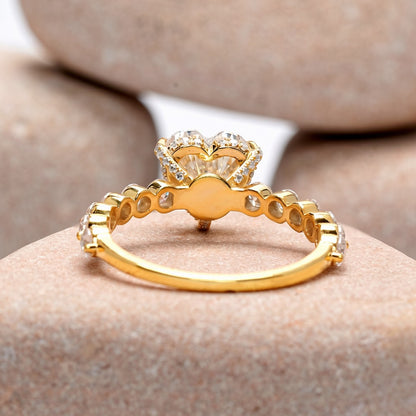 2 Carat Center Heart Cut Moissanite Diamond Engagement Ring