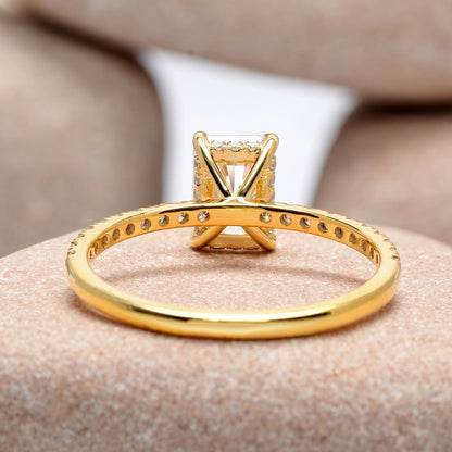 1 Carat Center Radiant Cut Moissanite Diamond Engagement Ring