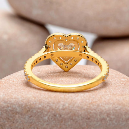 1 Carat Center Heart Cut Moissanite Diamond Engagement Ring
