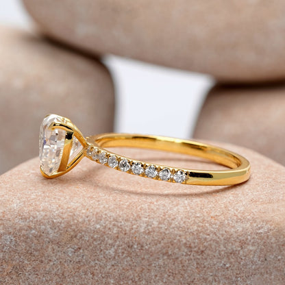 2.5 Carat Center Heart Cut Moissanite Diamond Engagement Ring