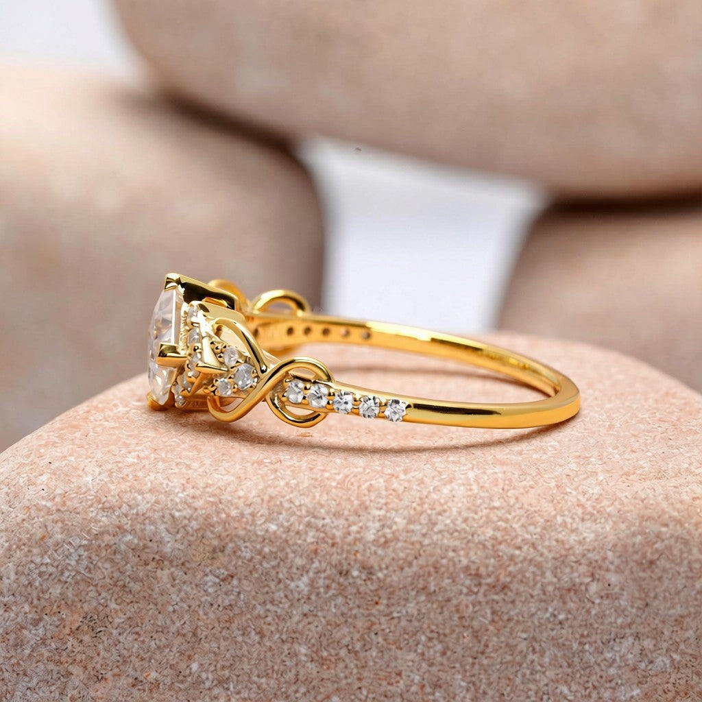 1 Carat Center Princess Cut Moissanite Diamond Enagement Ring