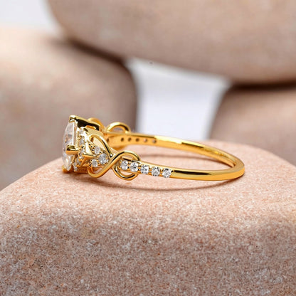 1 Carat Center Princess Cut Moissanite Diamond Enagement Ring