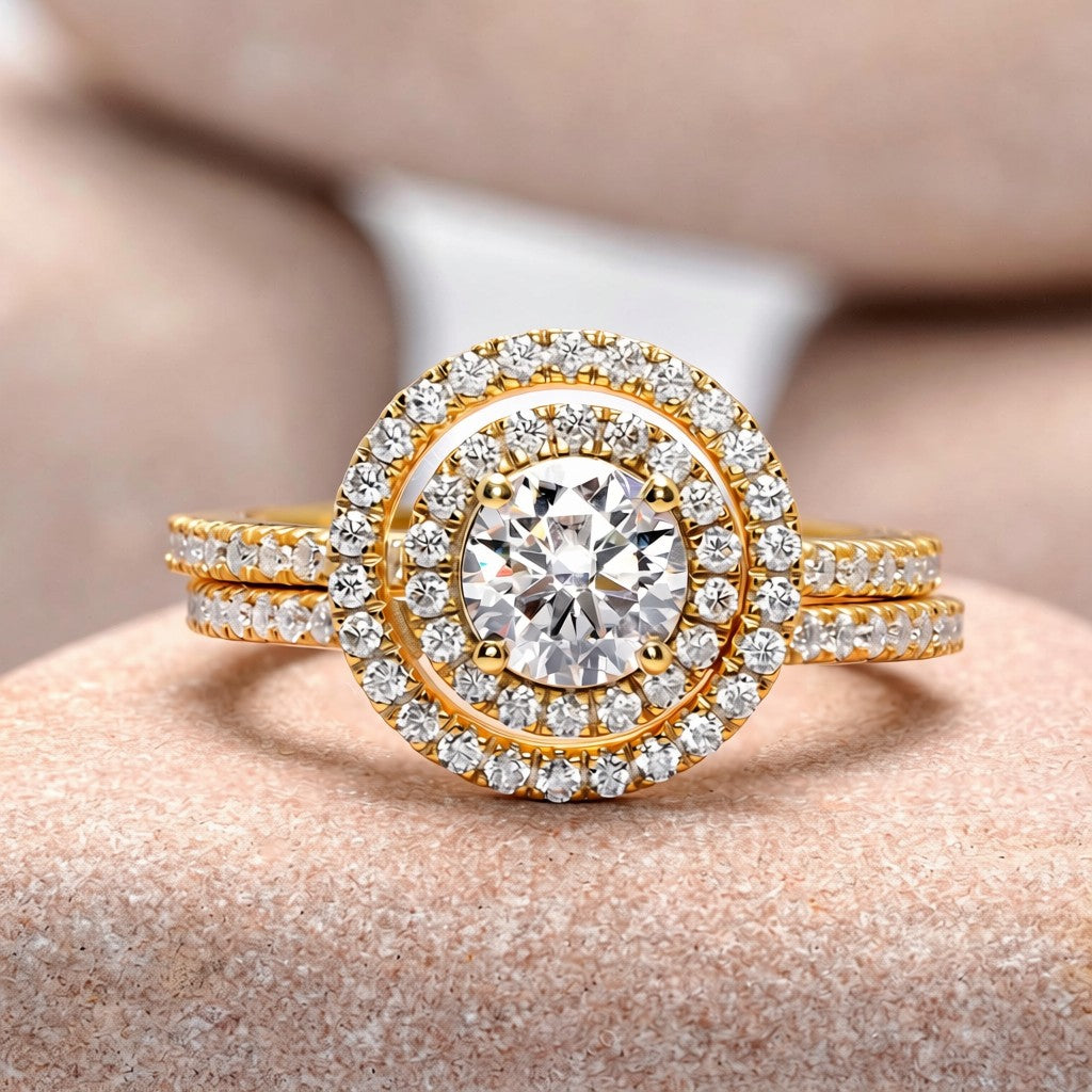 1 Carat Center Round Cut Moissanite Diamond Engagement Ring
