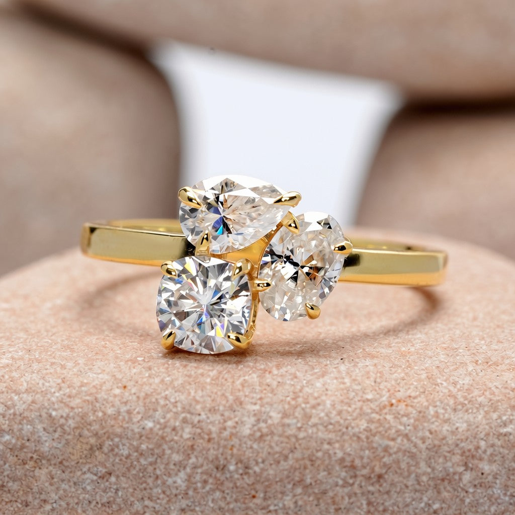 1.5 Carat Oval, Pear, Cushion Square Cut Moissanite Diamond Engagement Ring