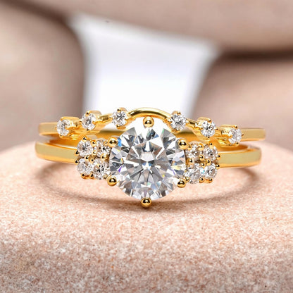 1 Carat Center Round Cut Moissanite Diamond Engagement Ring