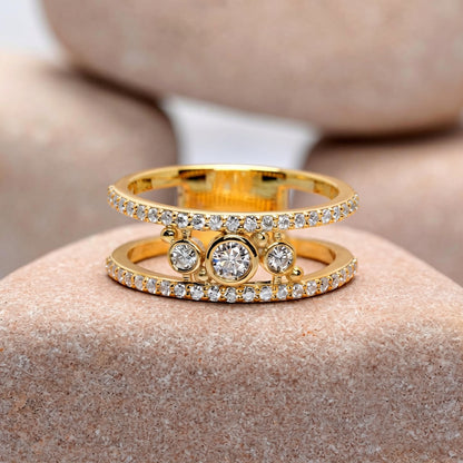 0.50 Carat Round Cut Moissanite Diamond Engagement Ring