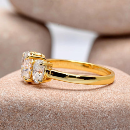1.5 Carat Center Oval Cut Moissanite Diamond Engagement Ring
