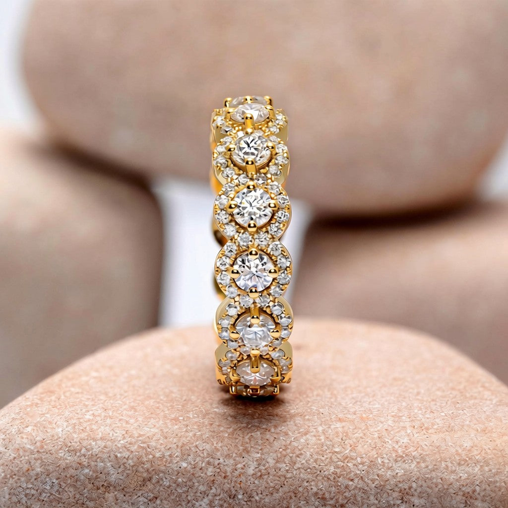 2.10 Carat Round Cut Moissanite Diamond Engagement Ring