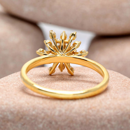 0.30 Carat Round Cut Moissanite Diamond Premium Snow Flake Ring
