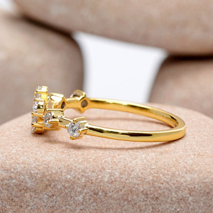 Pear Moissanite Diamond Premium Floral Ring