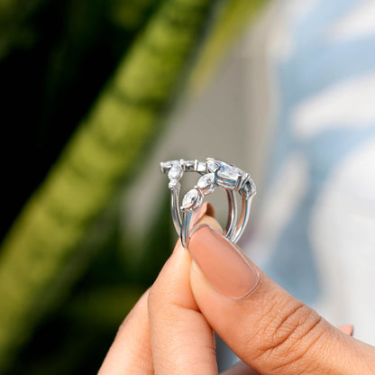 1 Carat Center Marquise Cut Moissanite Diamond Engagement Ring