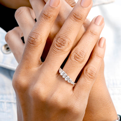 1.30 Carat Round, Oval Cut Moissanite Diamond Engagement Ring