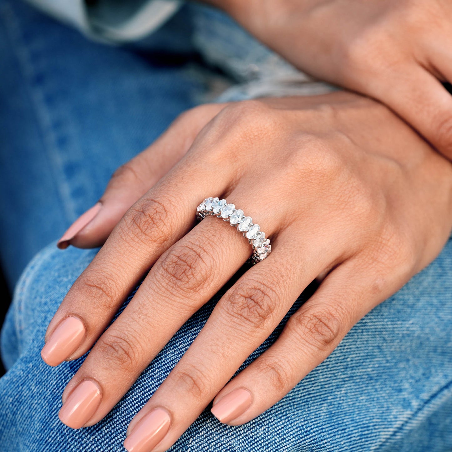 5.7 Carat Oval Cut Moissanite Diamond Engagement Ring
