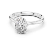 1.5 Carat Oval Lab Grown Diamond Solitaire Ring with Hidden Halo