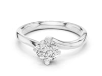 0.50 Carat Round Lab Grown Diamond Solitaire Engagement Ring