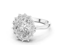 1.5 Carat Oval Halo Lab Grown Diamond Cluster Ring