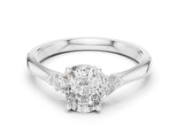 1 Carat Oval Brilliant & Trillion Three-Stone Lab Grown Diamond Ring