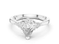 1 Carat Pear & Trillion Shaped Three-Stone Lab Grown Diamond Engagement Ring