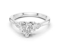 1 Carat Heart Three-Stone Lab Grown Diamond Ring With Trillion Side Diamonds