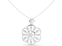 Round Cut Lab Grown Diamond Floral Bloom Chain & Pendant