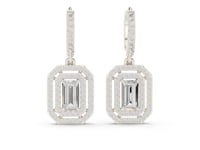 Emerald Cut Lab Grown Diamond Geometric Drop & Dangle Earrings