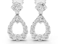 Luna Halo Teardrop Lab Grown Diamond Drop & Dangle Earrings