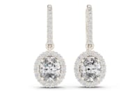 Oval Halo Lab Grown Diamond Drop & Dangle Earrings