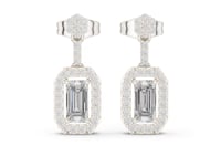 Emerald Cut Lab Grown Diamond Geometric Drop & Dangle Earrings