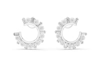 Emerald & Round Cut Lab Grown Diamond Stud Earrings