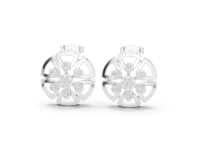 Floral Cluster Cut Lab Grown Diamond Stud Earrings