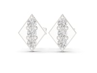 Geometric Lab Grown Diamond Bar Stud Earrings