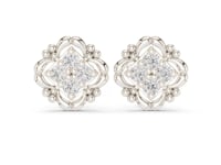 Floral Lab Grown Diamond Cluster Stud Earrings